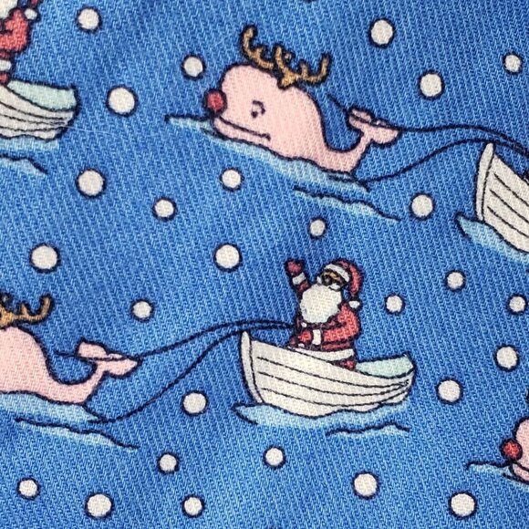 NWOT  Vineyard Vines  Pink Whale  /  Santa Clause in boat  Flannel Pajama Pants - Picture 2 of 3